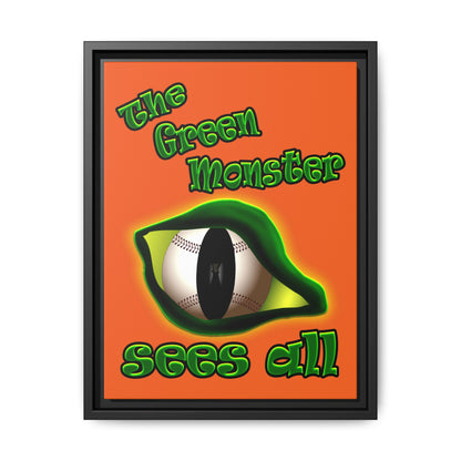 green monster - framed canvas art (orange)