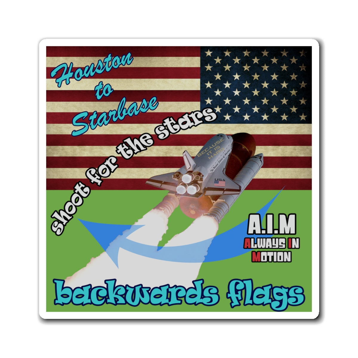 shoot for the stars - Magnets - (green)