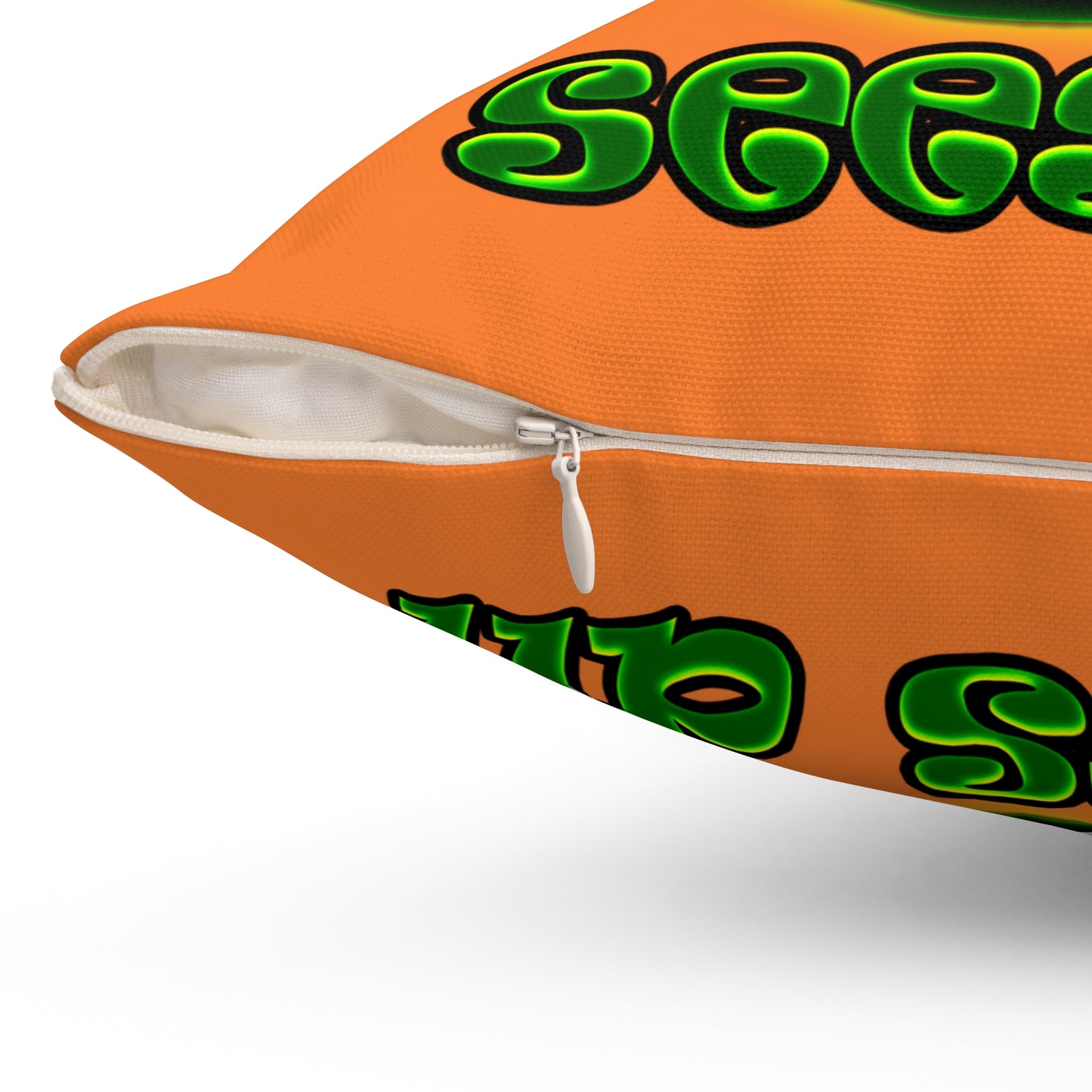 green monster - Spun Polyester Square Pillow - (crusta)