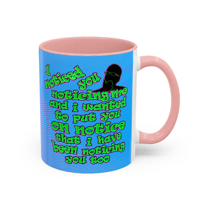 noticed you noticing - Accent Mug (light blue-purple wave)