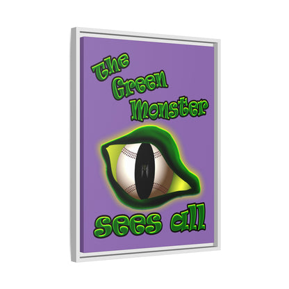 green monster - framed canvas art (light purple)