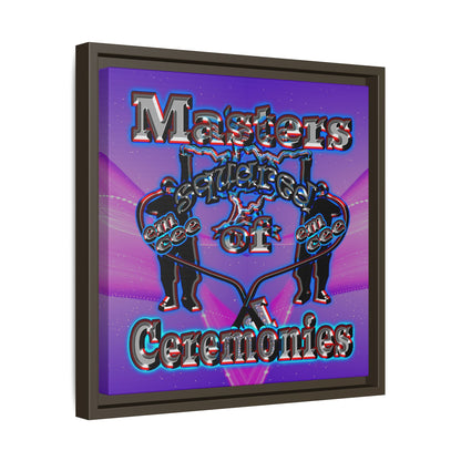 em cee squared - framed canvas art (purple-pink wave)