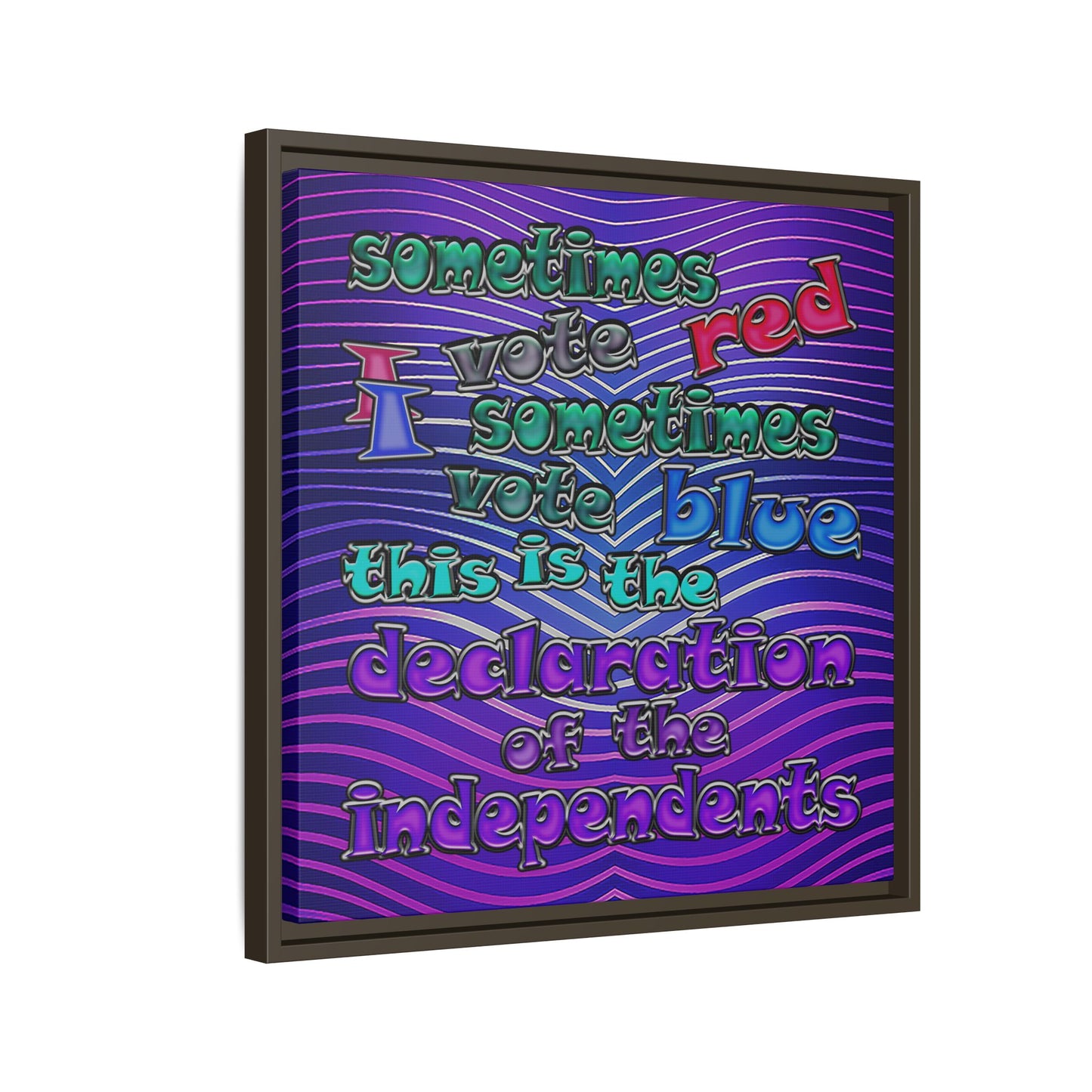 declaration of the independents - framed canvas art (purple wave)