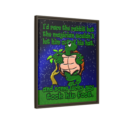 turtle race - framed canvas art ('snoops' background)