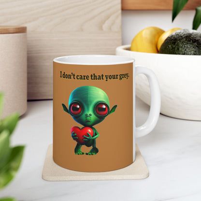 I don't care that your grey - White Mug (light brown)