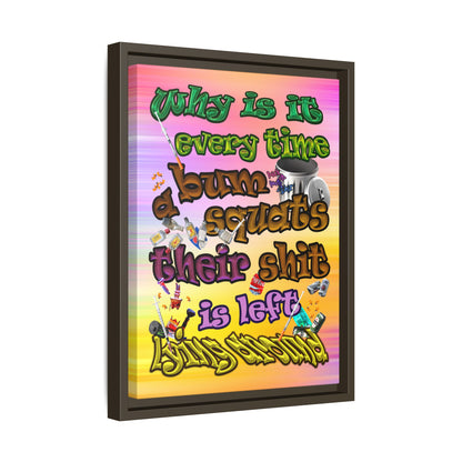 the bum's shit - framed canvas art (color blur)