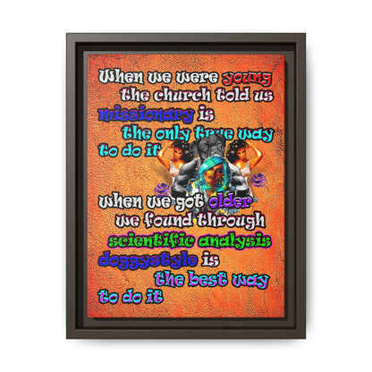 doggystyle - framed canvas art (burnt orange)