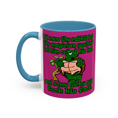 turtle race - Accent Mug (pink)