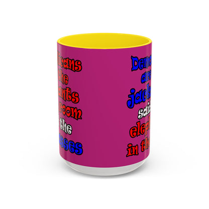 donkeys and elephants - Accent Mug (pink)