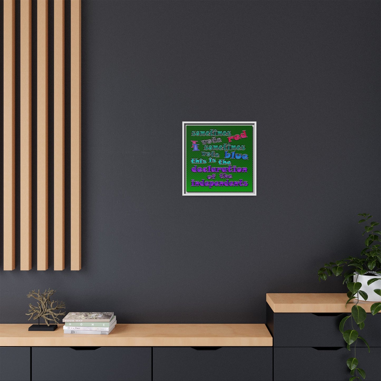 declaration of the independents - framed canvas art (logo green)