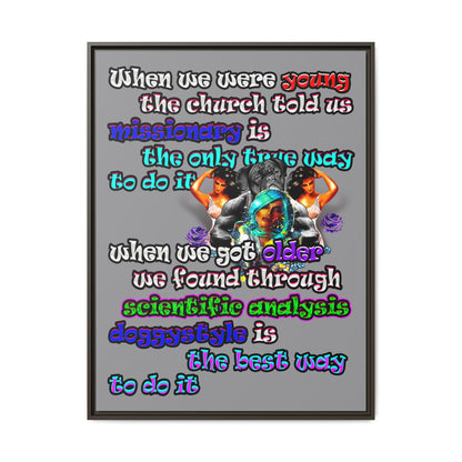 doggystyle - framed canvas art (grey)