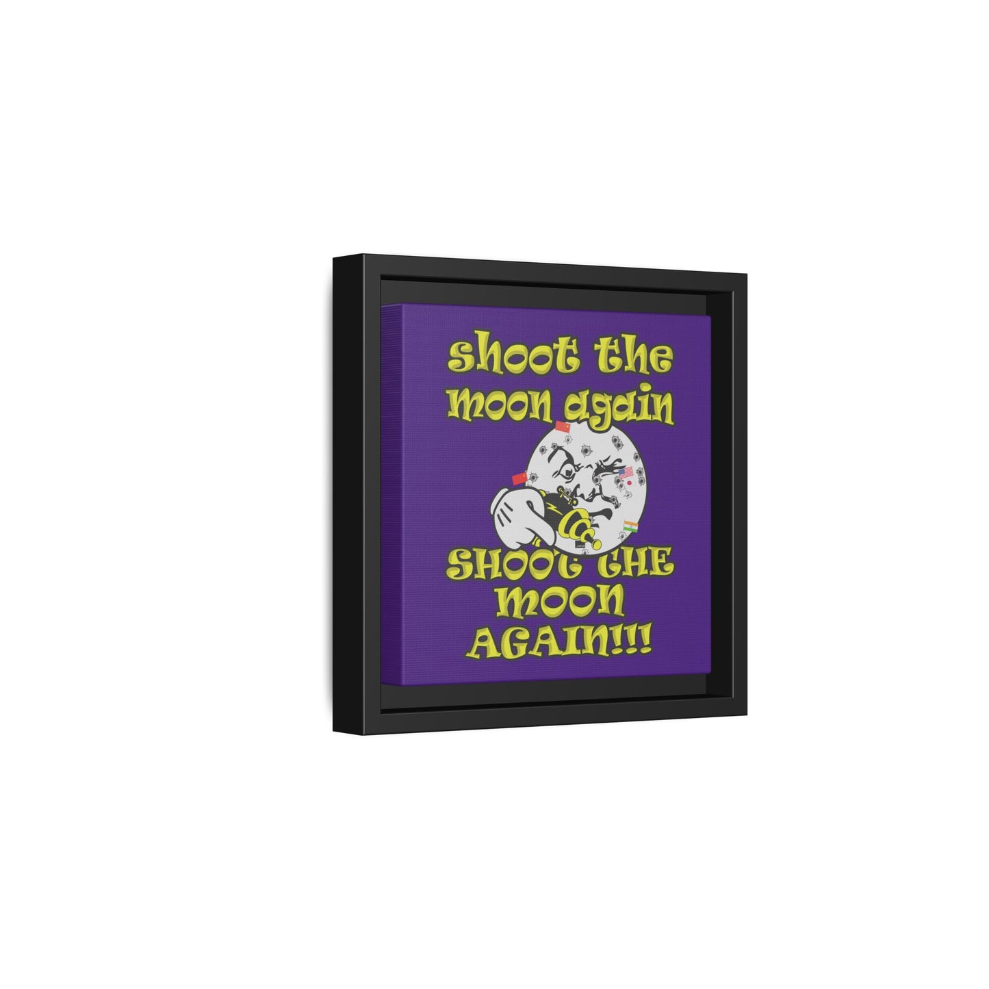 shoot the moon again - framed canvas art (purple)