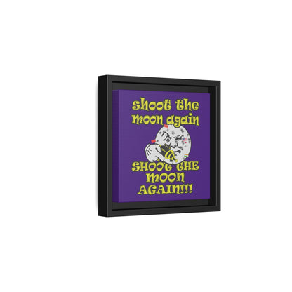 shoot the moon again - framed canvas art (purple)