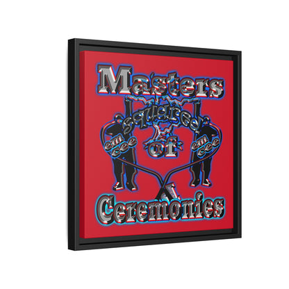 em cee squared - framed canvas art (dark red)