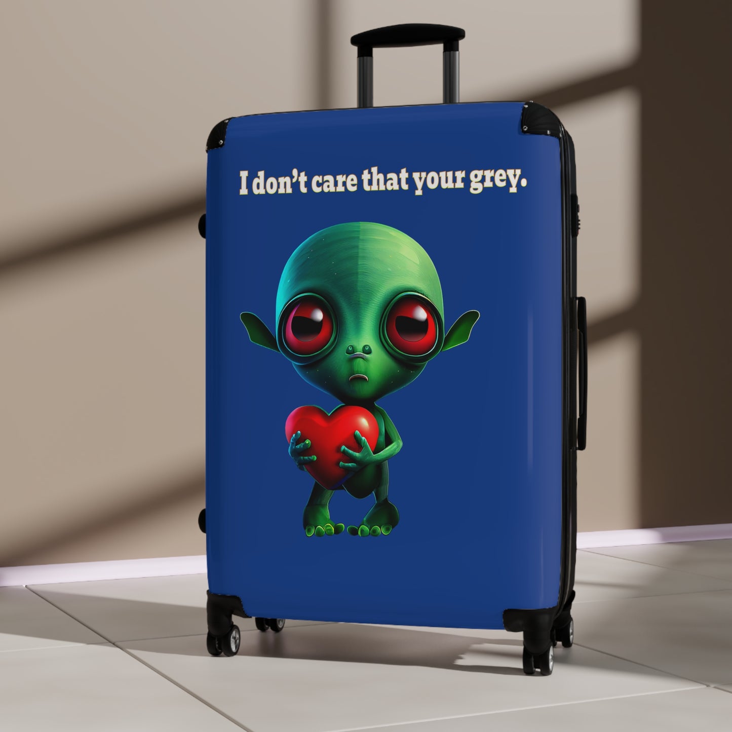 I don't care that your grey - Suitcase (dark blue)