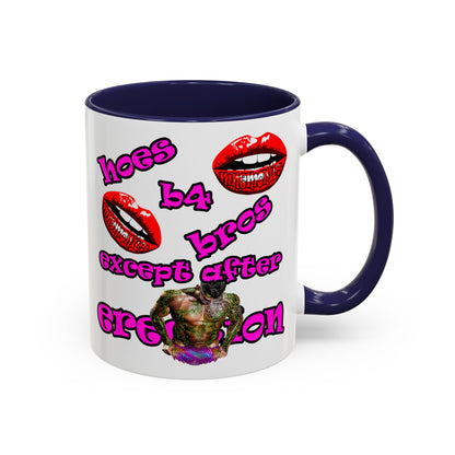 hoes b4 bros - Accent Mug (white)
