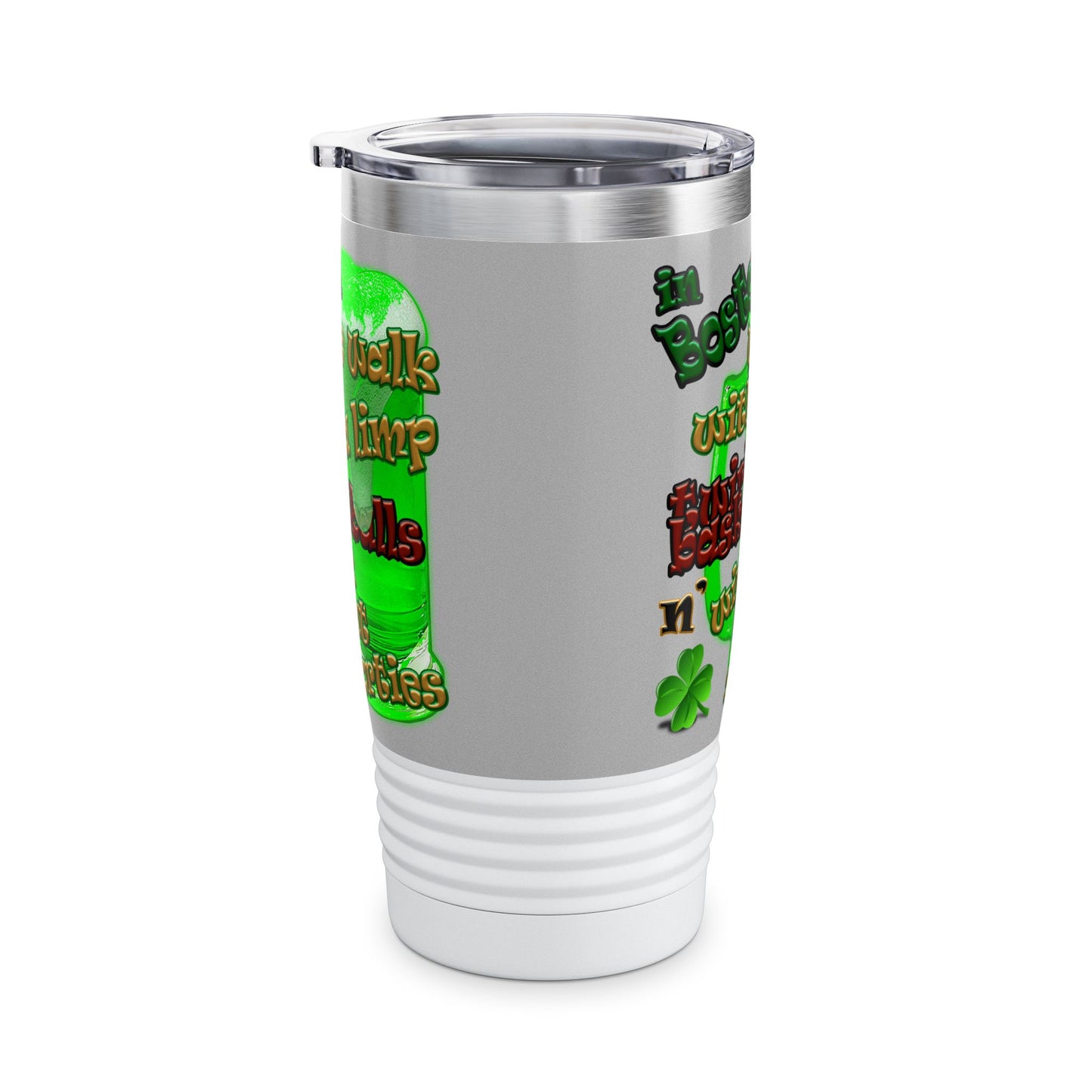 celtics logo - Ringneck Tumbler, 20oz (light grey)