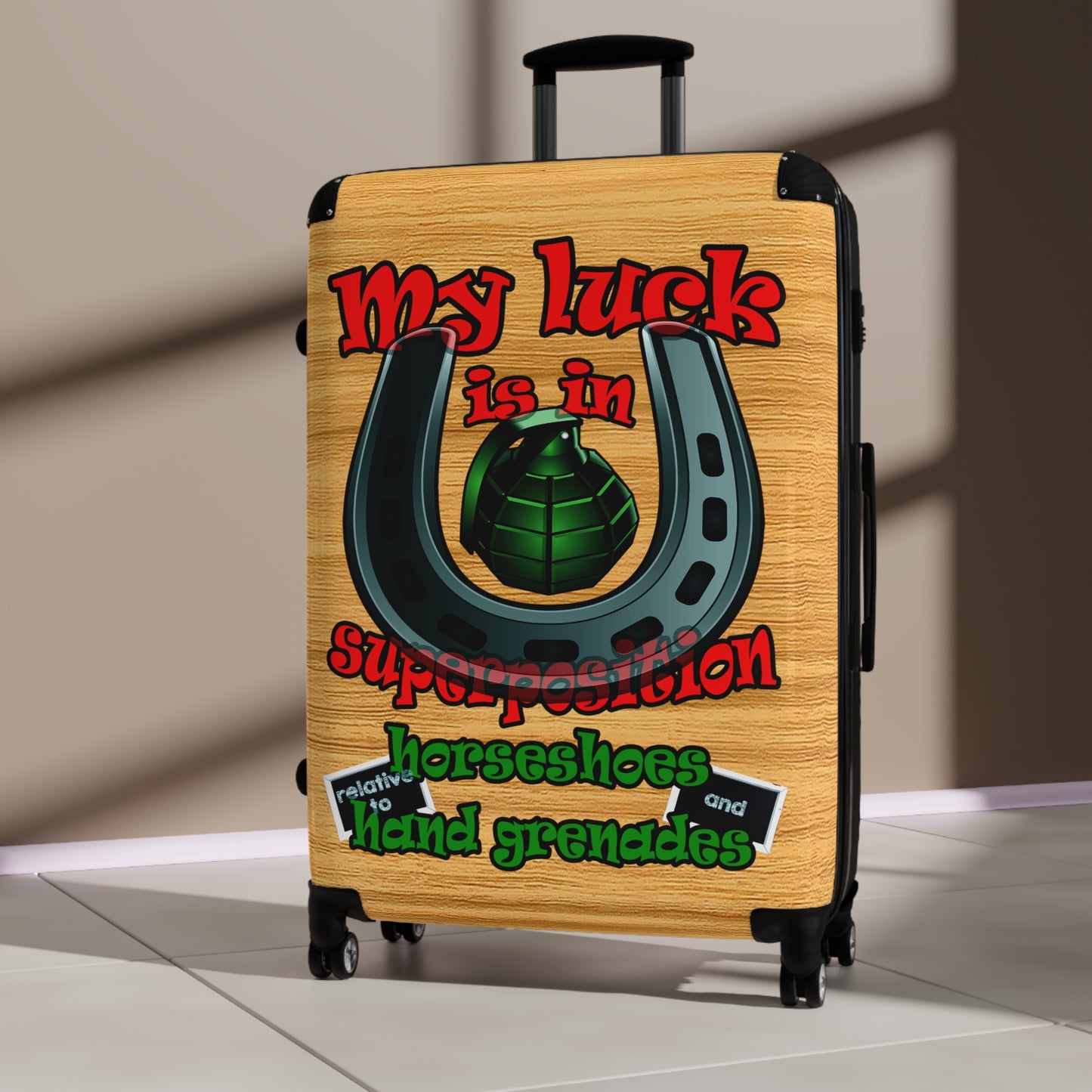 my luck - Suitcase (butterscotch wood finish)
