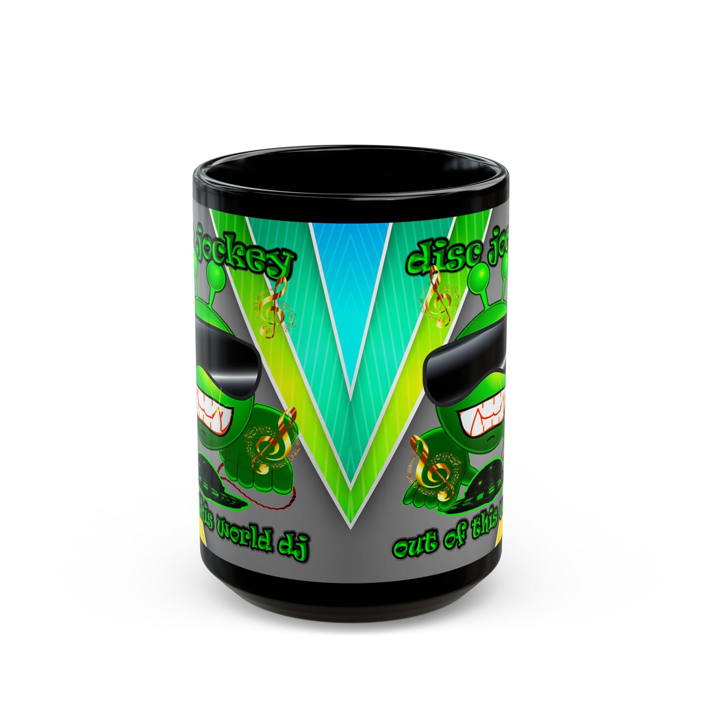 disc jockey - Black Mug (rainbow split)