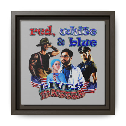 rw&b lives matter - framed canvas art (light grey)