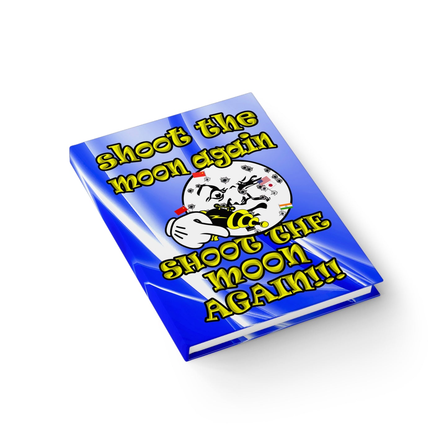 shoot the moon again - journal-blank (blue-white wave)