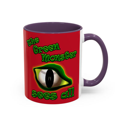 green monster - Accent Mug (dark red)