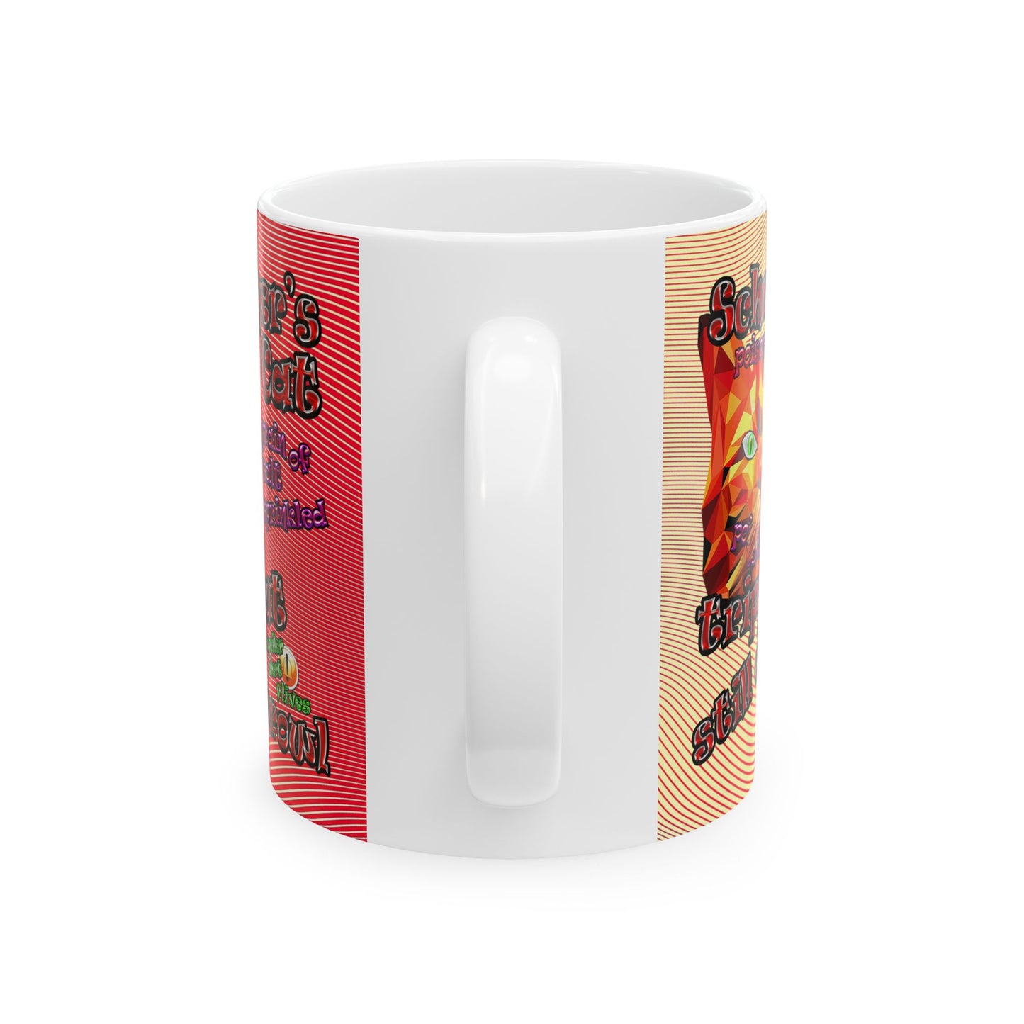schrodinger's cat - White Mug (yellow-orange wave)