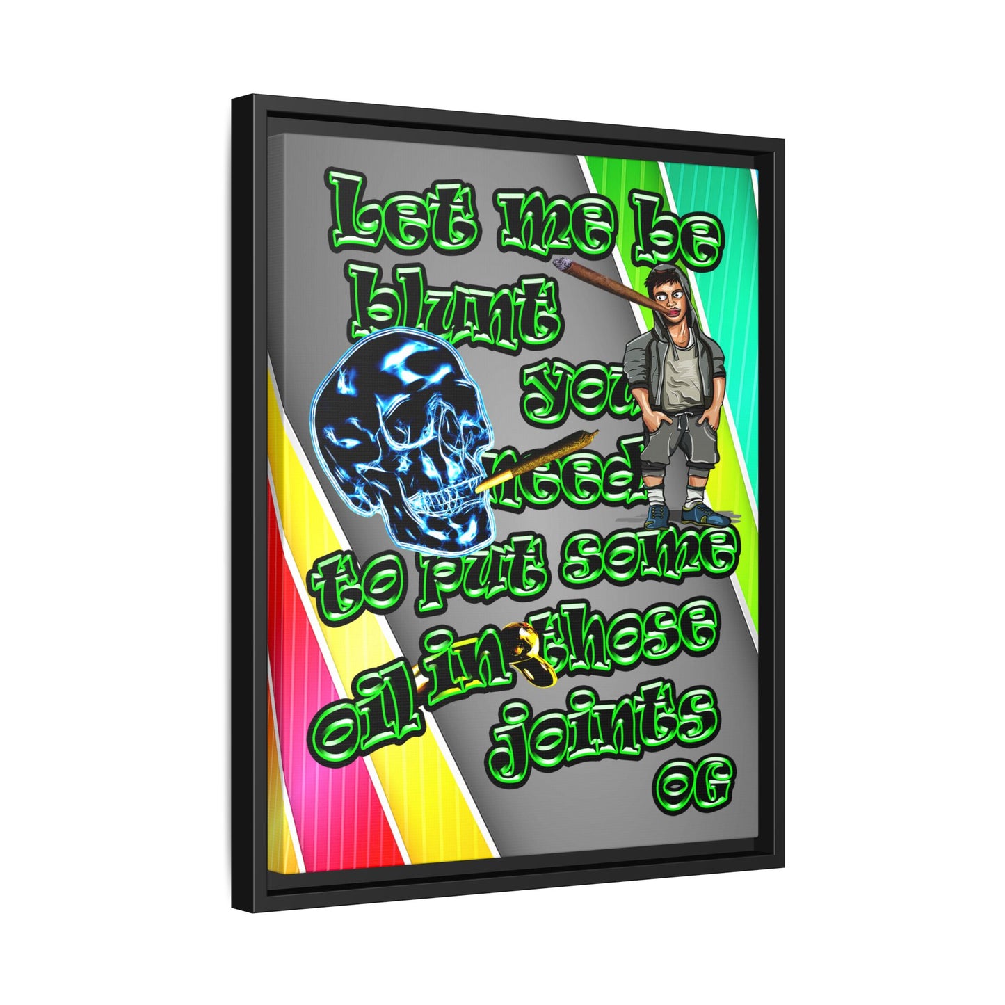 og - framed canvas art (rainbow split)