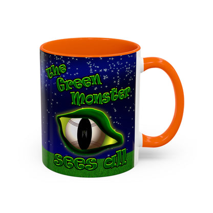 green monster - Accent Mug ('snoops' background)