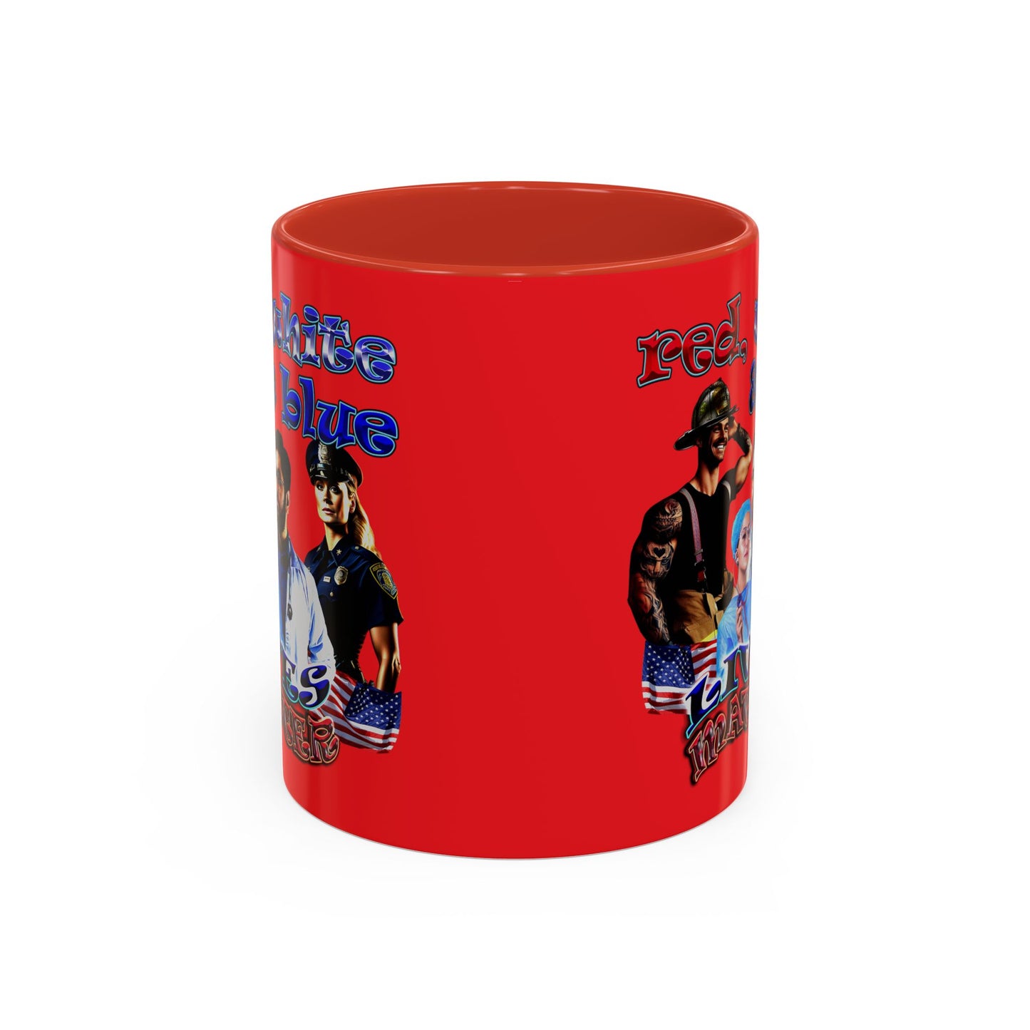 rw&b lives matter - Accent Mug (red)