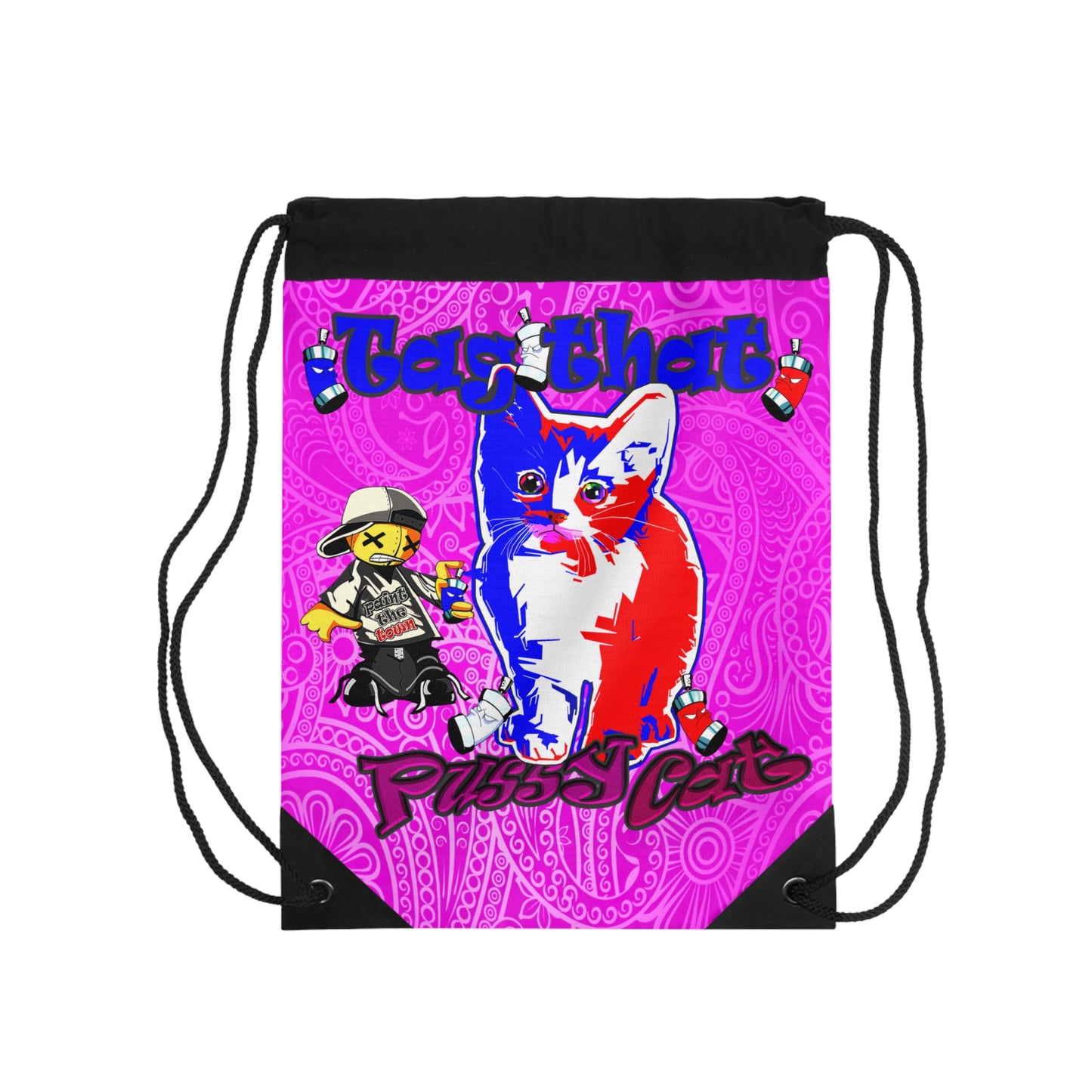 tag that - Drawstring Bag (pink swirl)