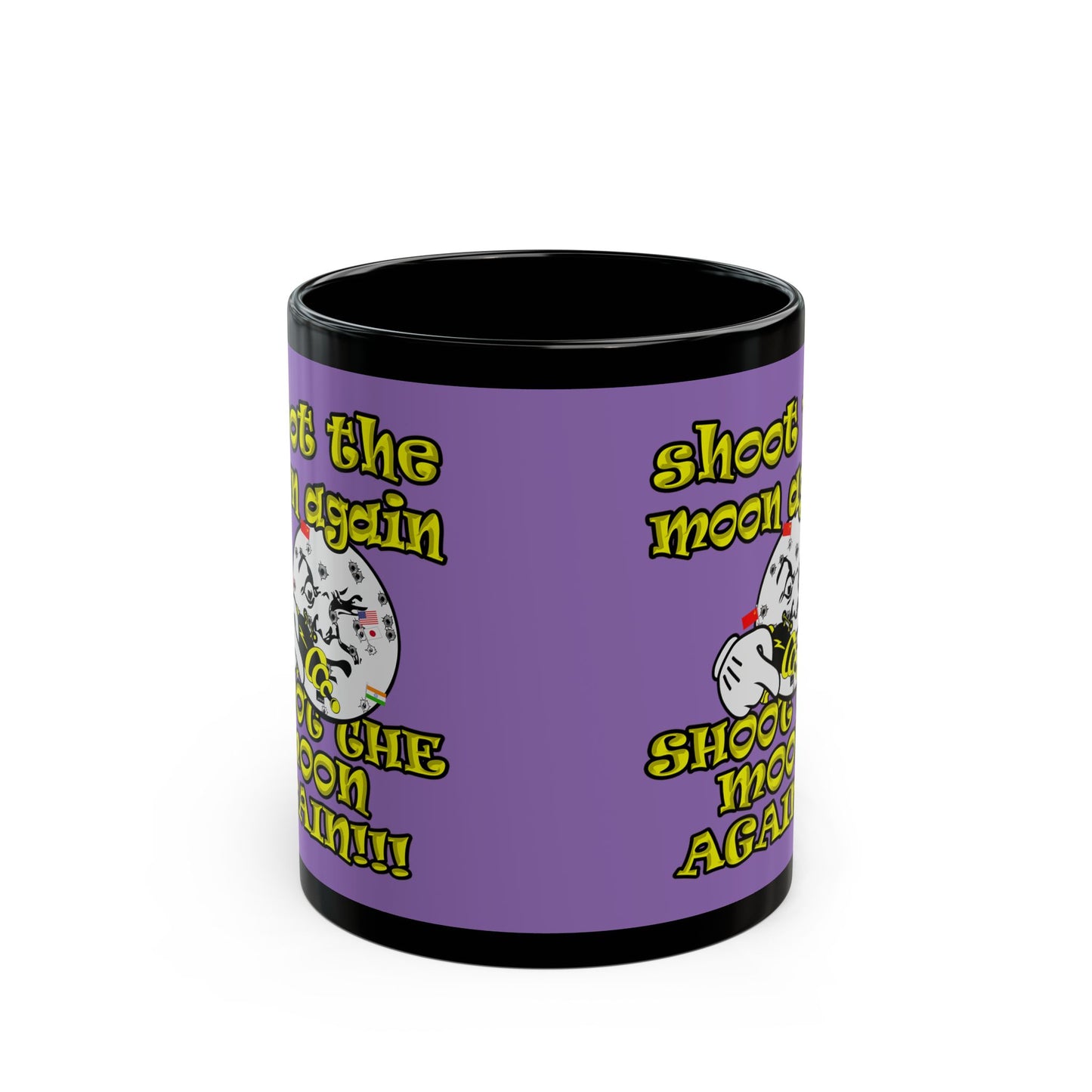 shoot the moon again - Black Mug (light purple)