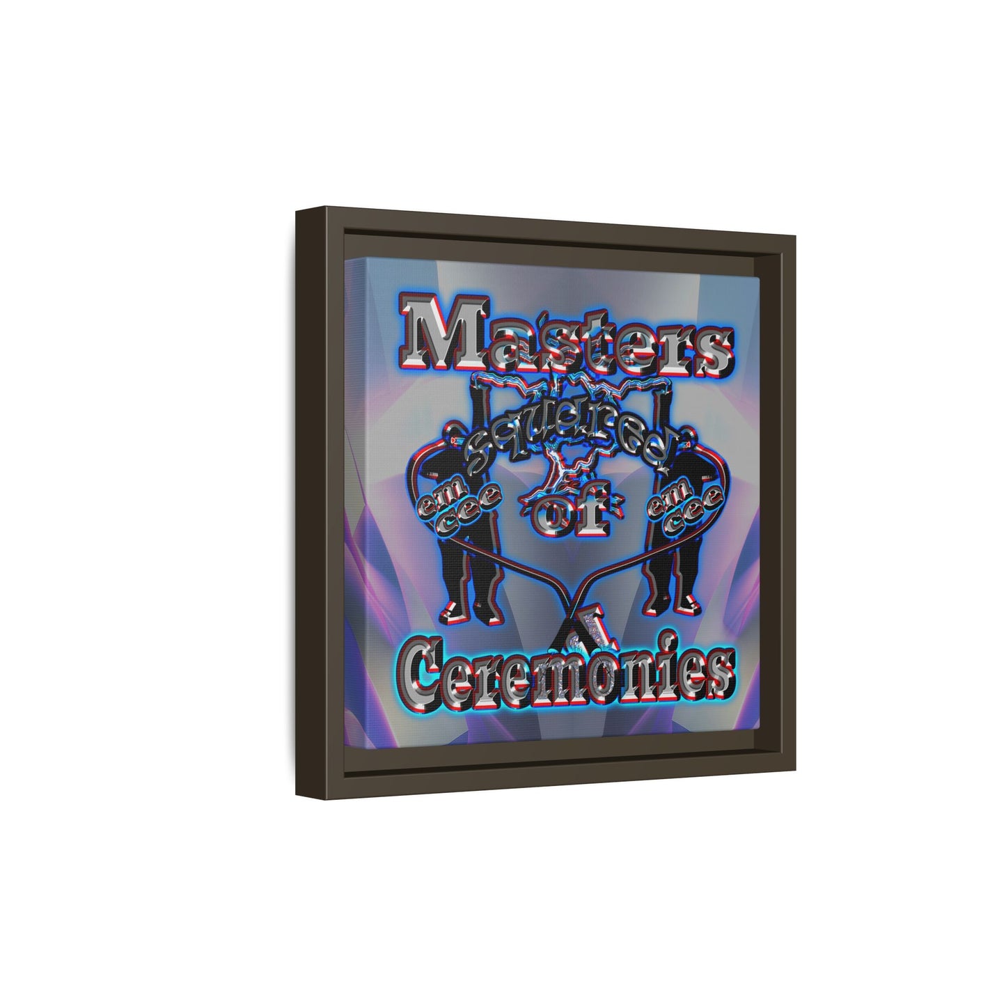 em cee squared - framed canvas art (grey-pink wave)