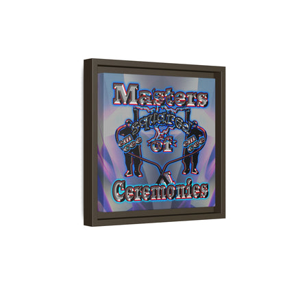 em cee squared - framed canvas art (grey-pink wave)