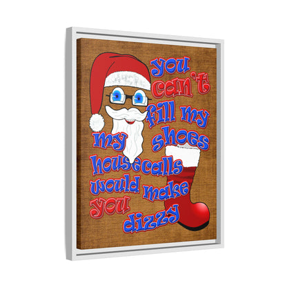 santa's shoes - framed canvas art (brown papyrus)
