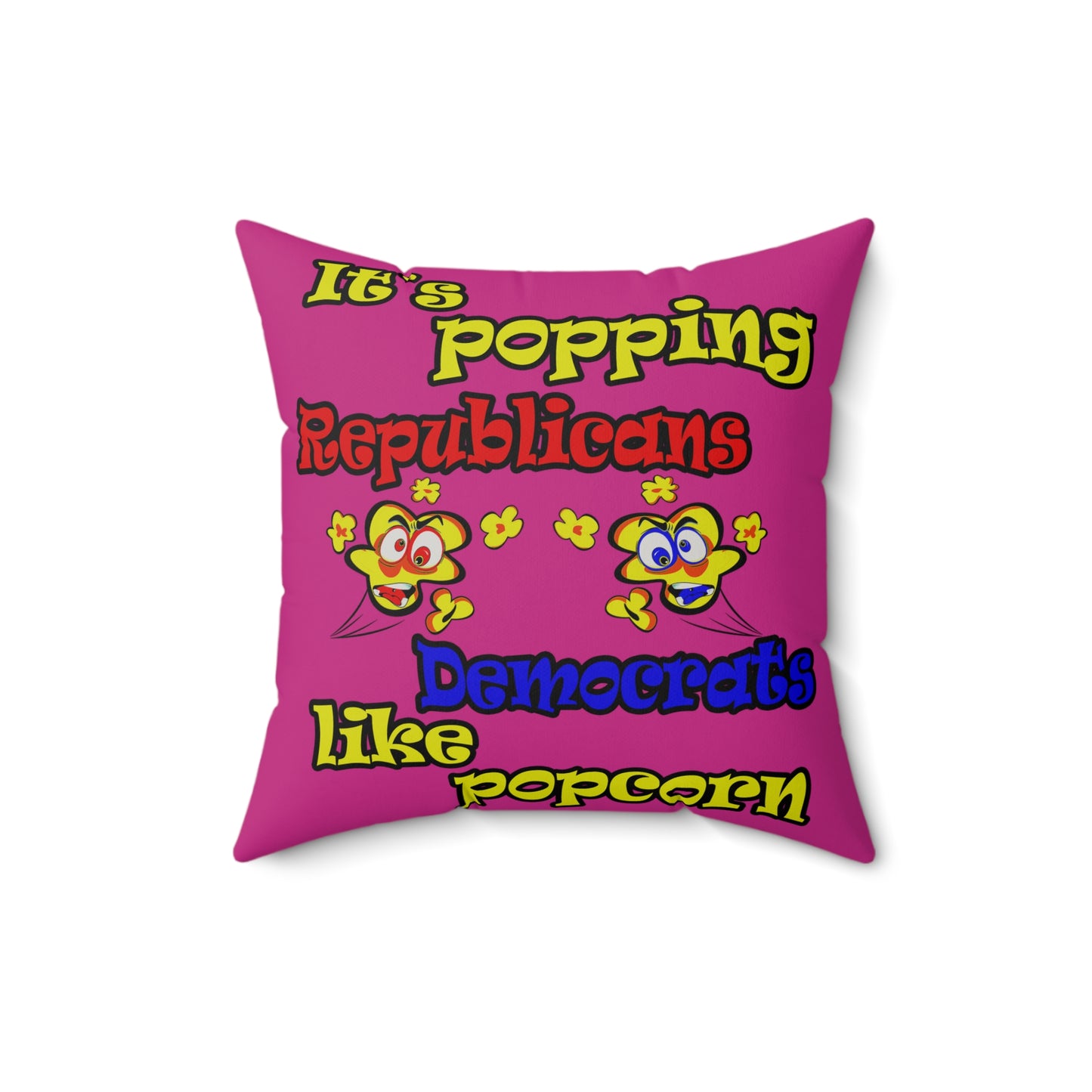 popping like popcorn - Faux Suede Square Pillow - (pink)