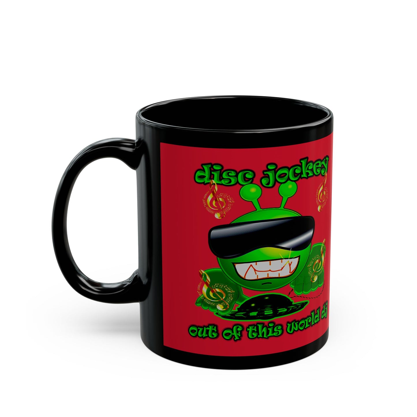 disc jockey - Black Mug (dark red)