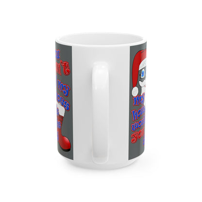santa's shoes - White Mug (dark grey)