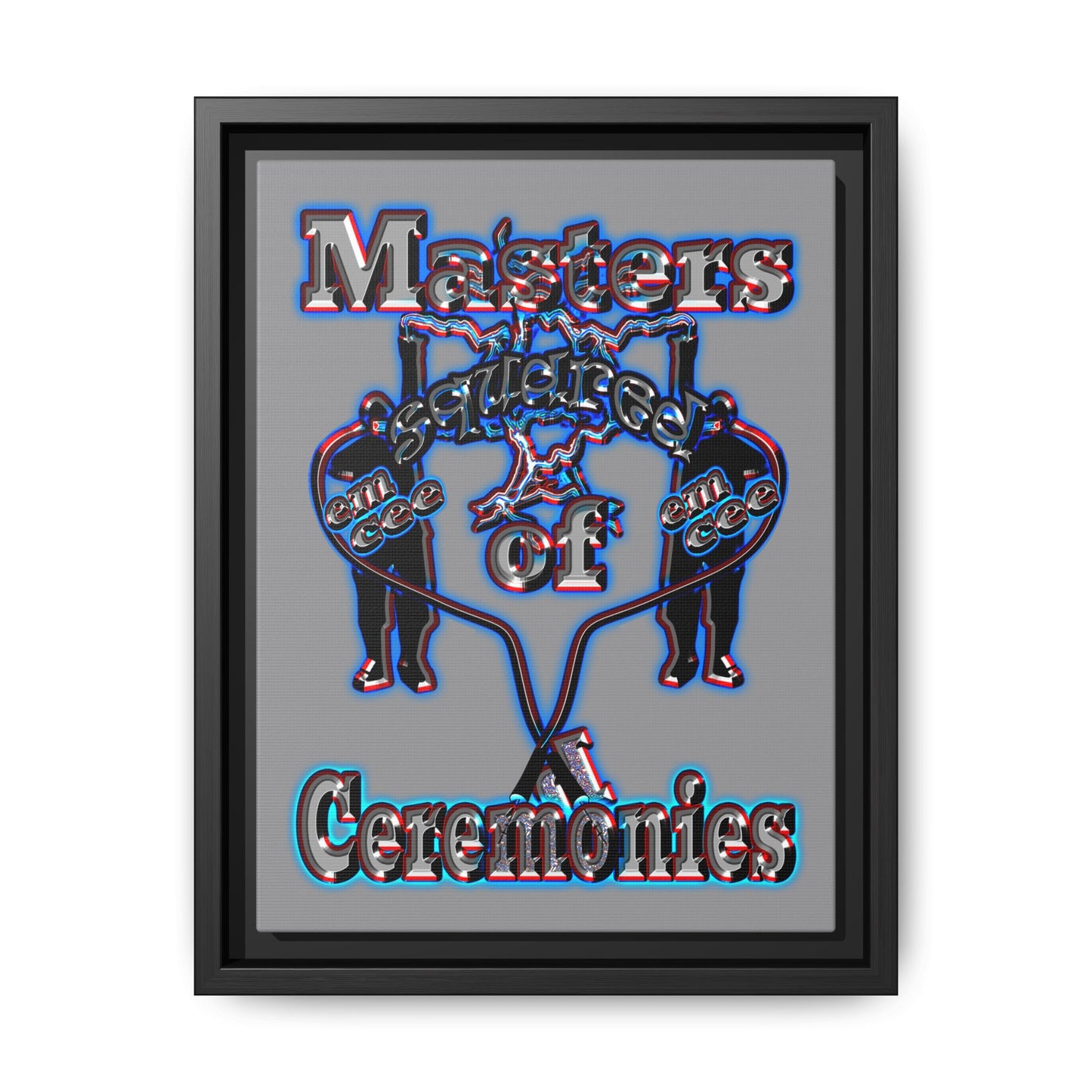 em cee squared - framed canvas art (grey)
