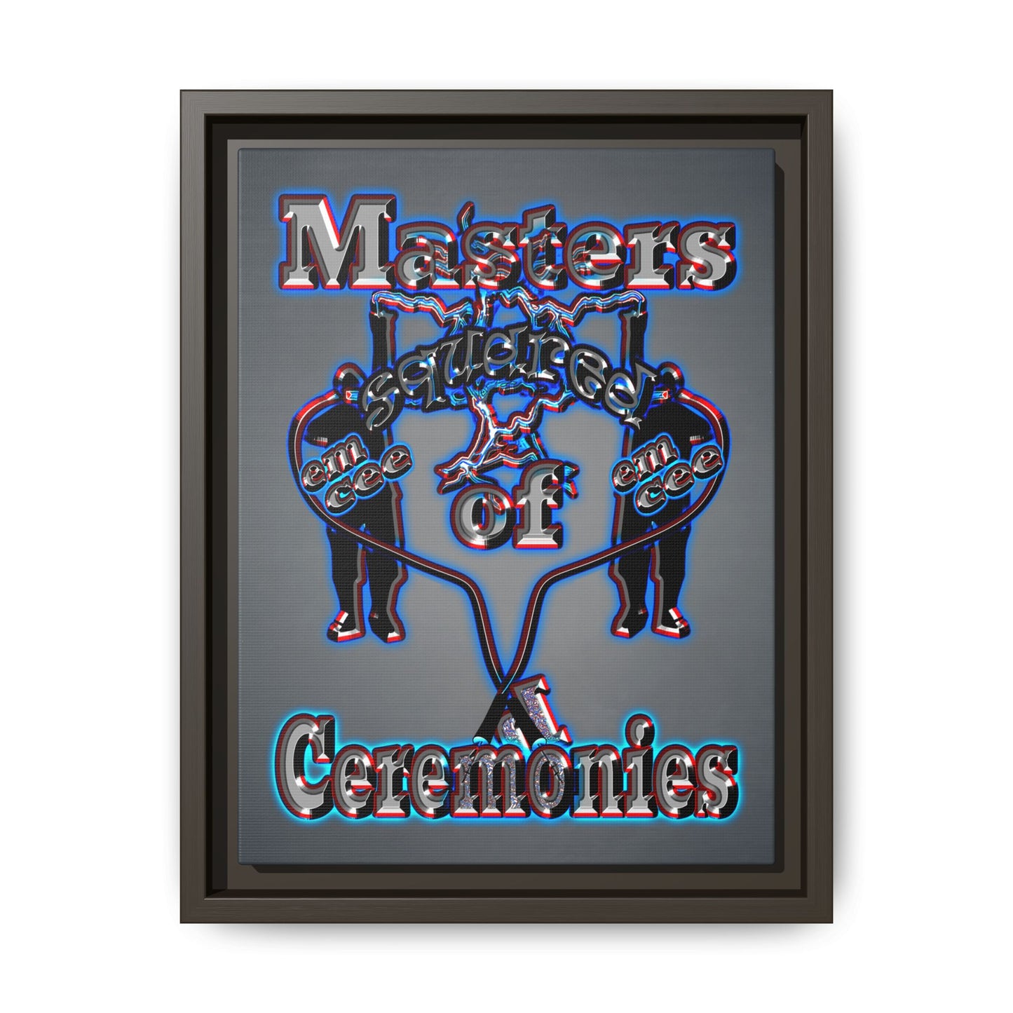 em cee squared - framed canvas art (grey-light grey)