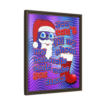 santa's shoes - framed canvas art (purple wave)