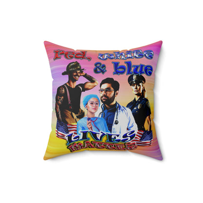 rw&b lives matter - Spun Polyester Square Pillow - (color blur)