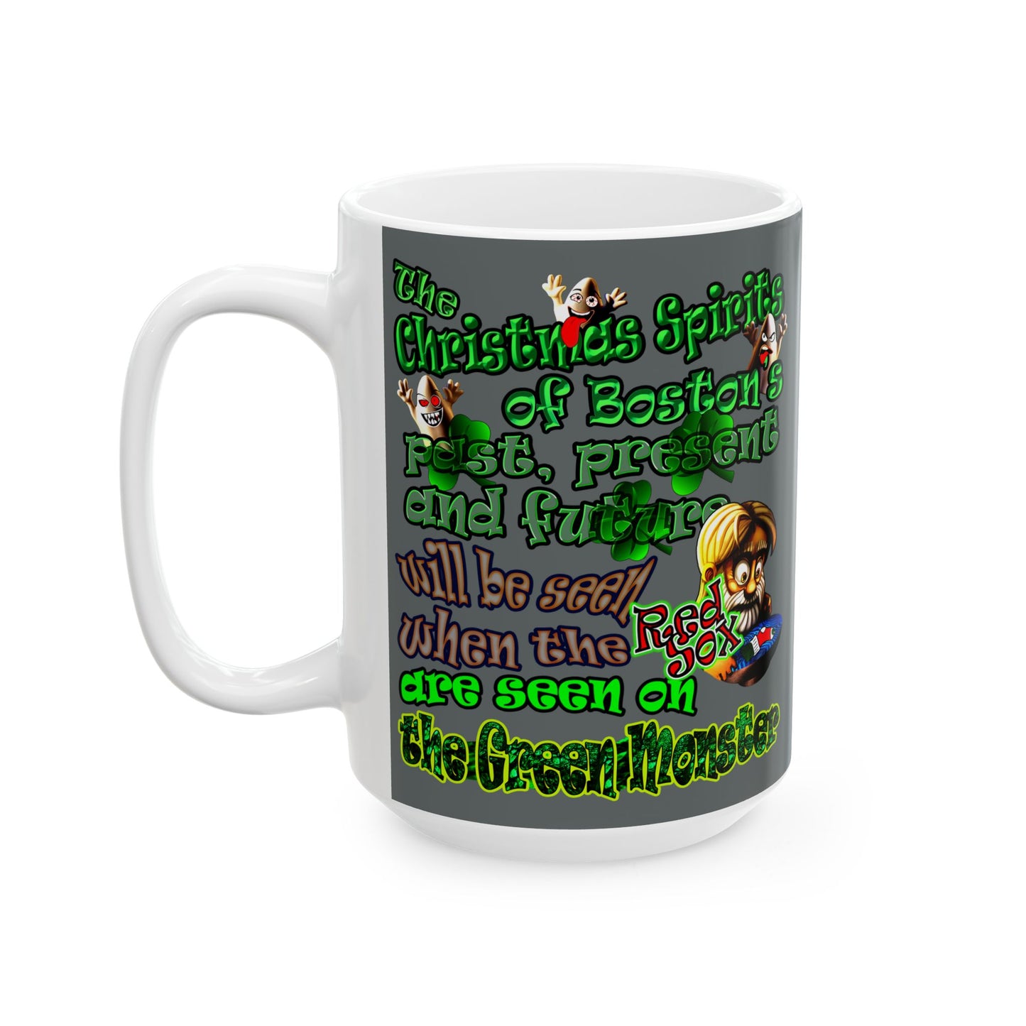 christmas spirits of boston - White Mug (dark grey)