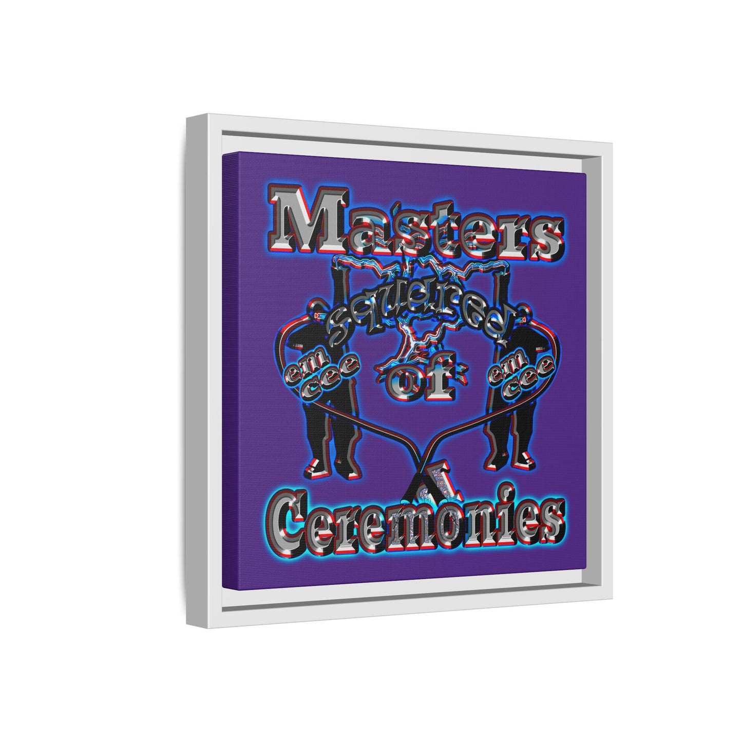 em cee squared - framed canvas art (purple)