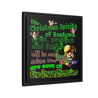 christmas spirits of boston - framed canvas art (black)