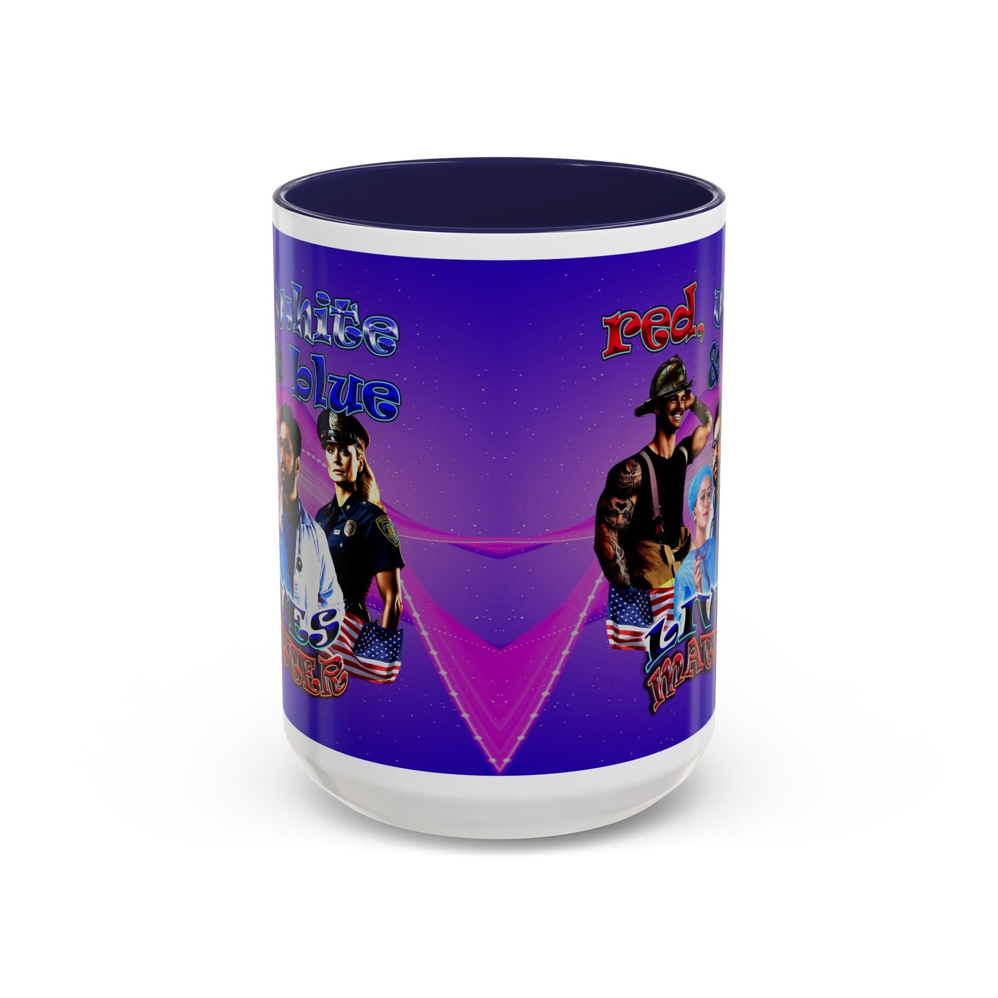 rw&b lives matter - Accent Mug (purple-pink wave)
