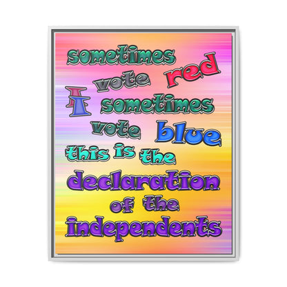 declaration of the independents - framed canvas art (color blur)