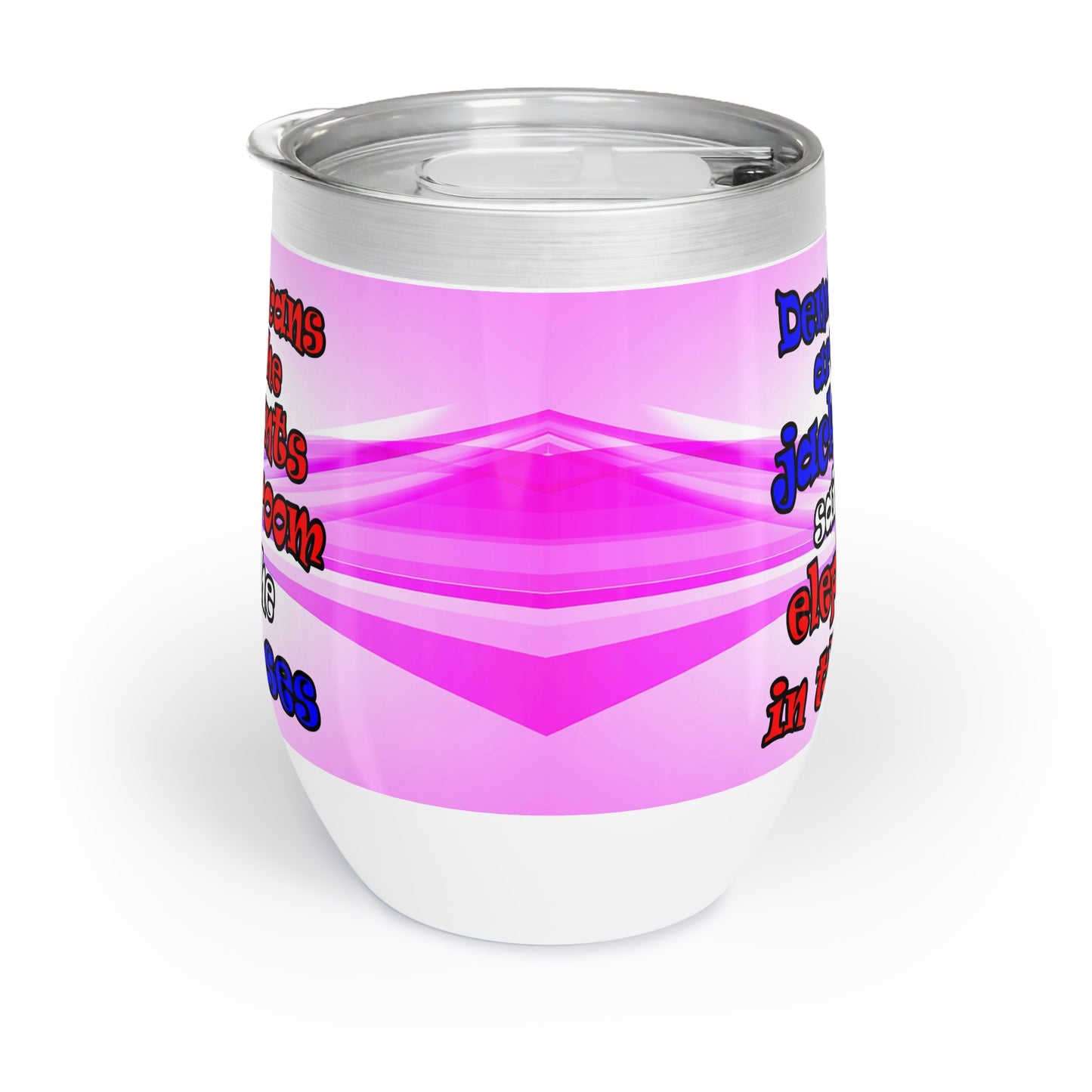 donkeys and elephants - Chill Wine Tumbler (light blue-pink wave)