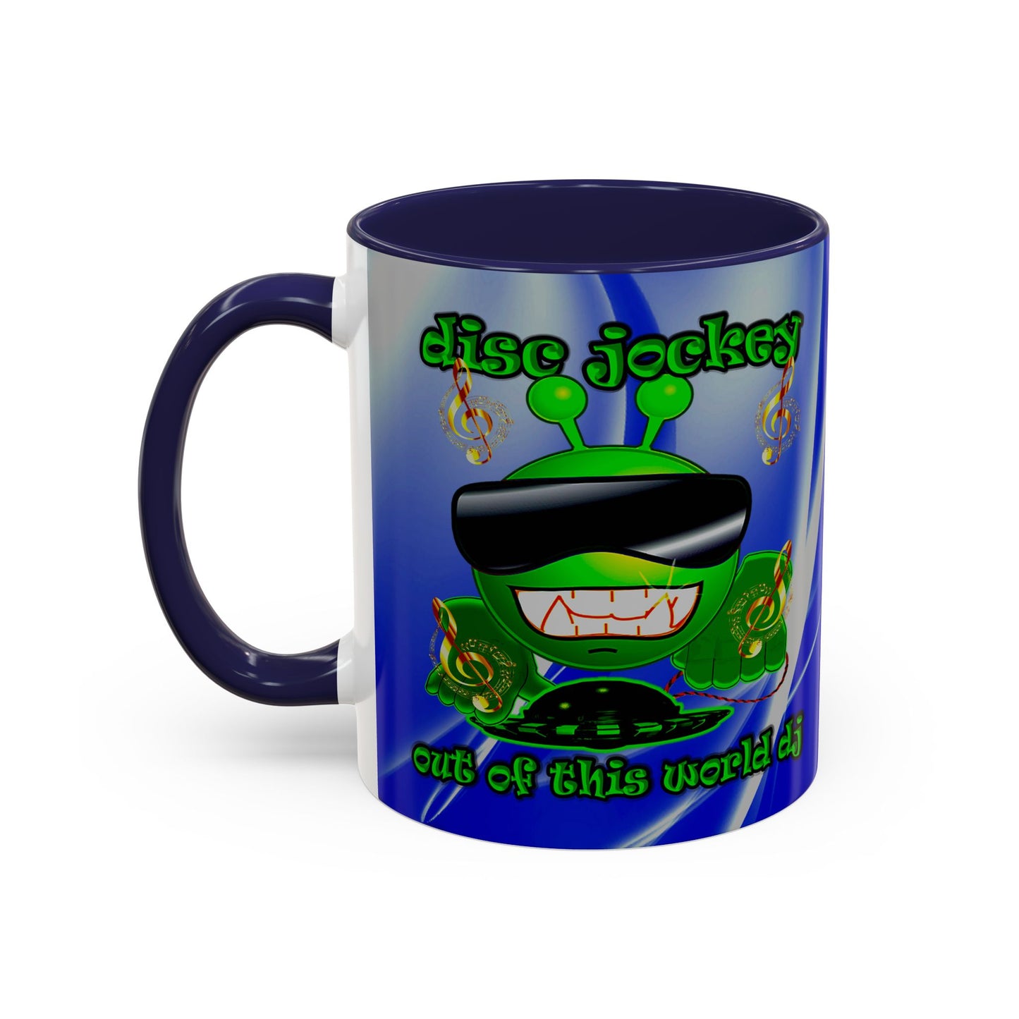 disc jockey - Accent Mug (blue-white wave)
