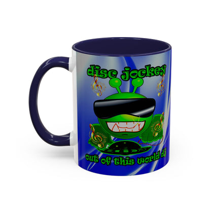 disc jockey - Accent Mug (blue-white wave)